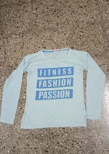 Sky Blue Colour Full Handed T-Shirt