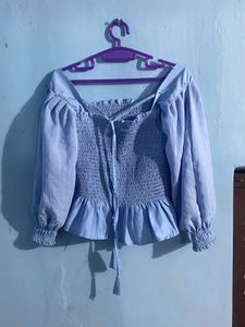 Cute Blue Fitted Top