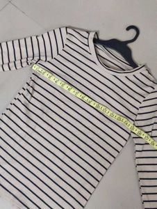 Striped Bell Warm Sleeve Top
