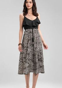 Leopard Print Midi Dress