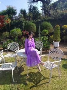 Lavender Ruffled Tiered Dress