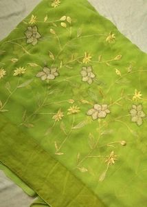 Green Floral saare✿{Only Saare,No Blouse Piece}