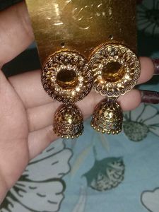 Gold-Tone Jhumka Earrings