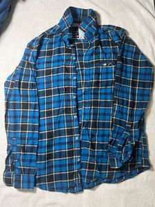 Blue Plaid Flannel Shirt