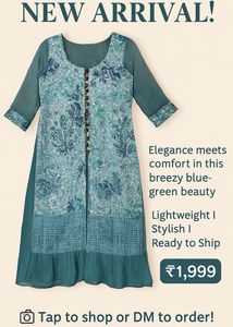 Elegant Blue Printed Kurta
