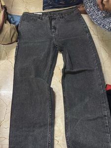 Stylish Gray Wide Leg Jeans