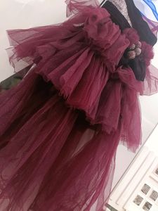 Gorgeous Tail Cut Tutu Design Wine Frock