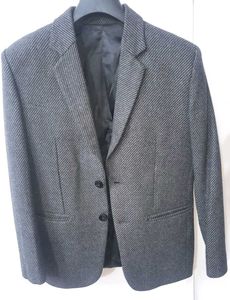 Grey Textured Formal Blazer