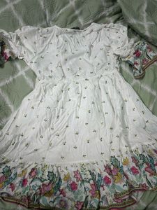 Floral White Wrap Dress