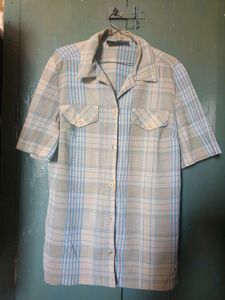 Oversized Cubon Collar Check Shirt