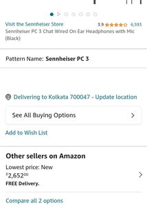 NELSennheiser PC 3 Chat ANC &amp; Extra AUX cable