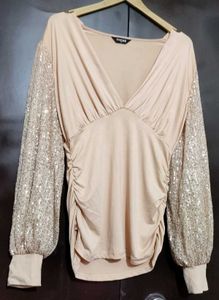 Nude Color Partywear Top For 34 Bust