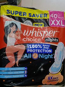 Whisper Choice Nights XXL 40 Pads