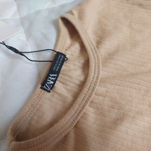 Zara Long Sleeve Crop Top