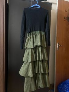 Tiered Green Dress
