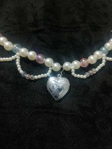 heart and Pearl Beaded Choker