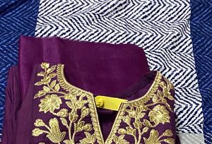 Purple Embroidered Kurta Set