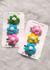 Flower Hair Clips - Set of 3