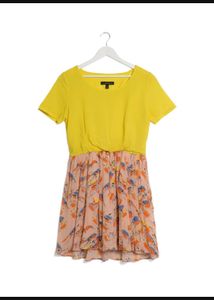 Yellow & Bird Print Dress