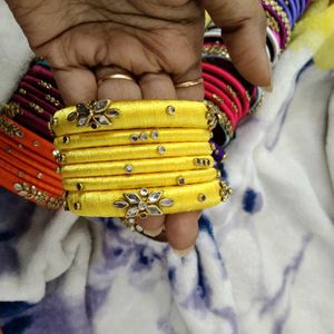 3 Set Combo Handcrafted Silk Thread Bangles