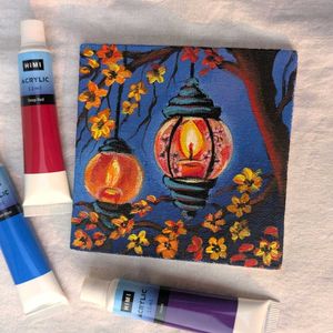 Mini Lantern canvas Acrylic Painting