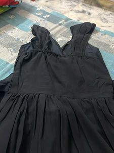 Black Chiffon Dress with Embellishments