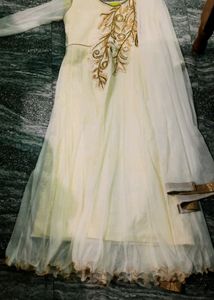 New Off-white Net Gown Anarkali