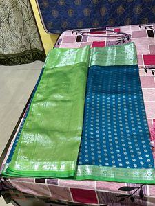 *price Drop*New Banarasi Saree Blue &amp; Green Colour