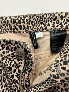 H&amp;M Leopard Print Straight Leg Jeans