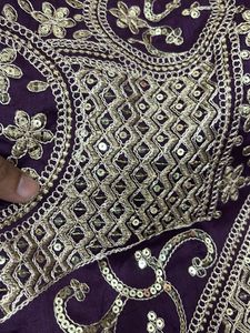 Elegant Purple saree Material