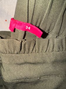 Olive Green Belted Pants