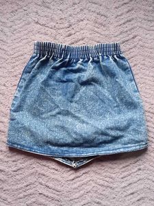 Denim Heart Pocket Skirt