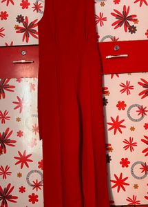 Red Sleeveless Jumpsuit