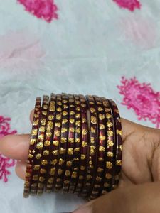 Glass Maroon Bangles