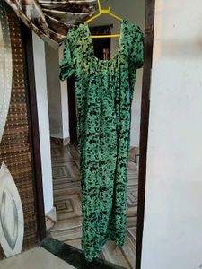 Green Floral Dress Nighty