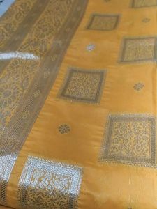 Yellow Banarasi Silk Saree