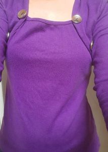 Purple Button Top