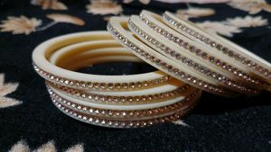 Elegant Stone-Studded Bangle Set