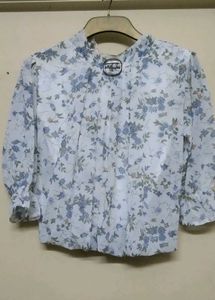 White Flower Print Crop Top