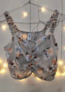 Crop Top With Pant and Jacket