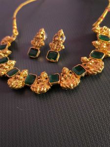 Lakshmi Green Stone Necklace Set