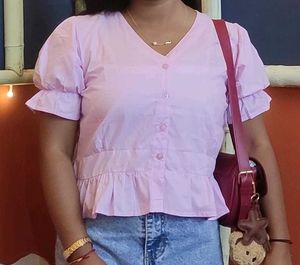Lilac V-Neck Blouse