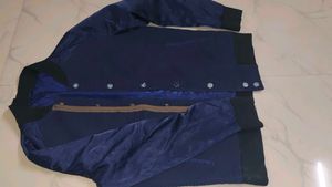Blue Jacket With Raincoat Model In Handside