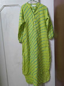 Westside Lehriya Printed Green Long Kurta