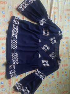 Blue Peplum Top