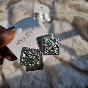 All Geometric Stainless Steel Silver Earrings