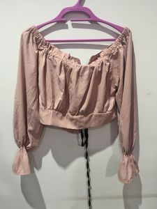 Cute Pink Tie-Up Crop Top