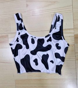 Crop Top Cow Print