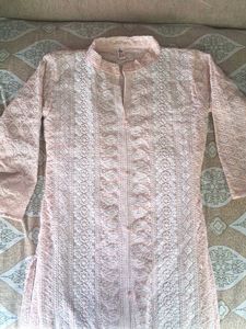 Pink Embroidered Kurta