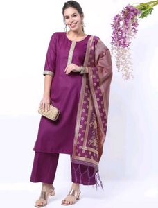 KETCH COTTON SILK KURTI SET For Women